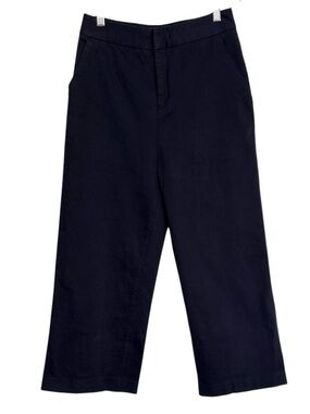 Oak + Fort Black Cotton Blend Wide Leg Crop Pants Size 4